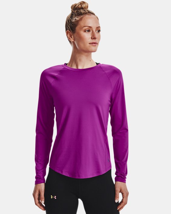 Women's UA RUSH™ Long Sleeve, Purple, pdpMainDesktop image number 0